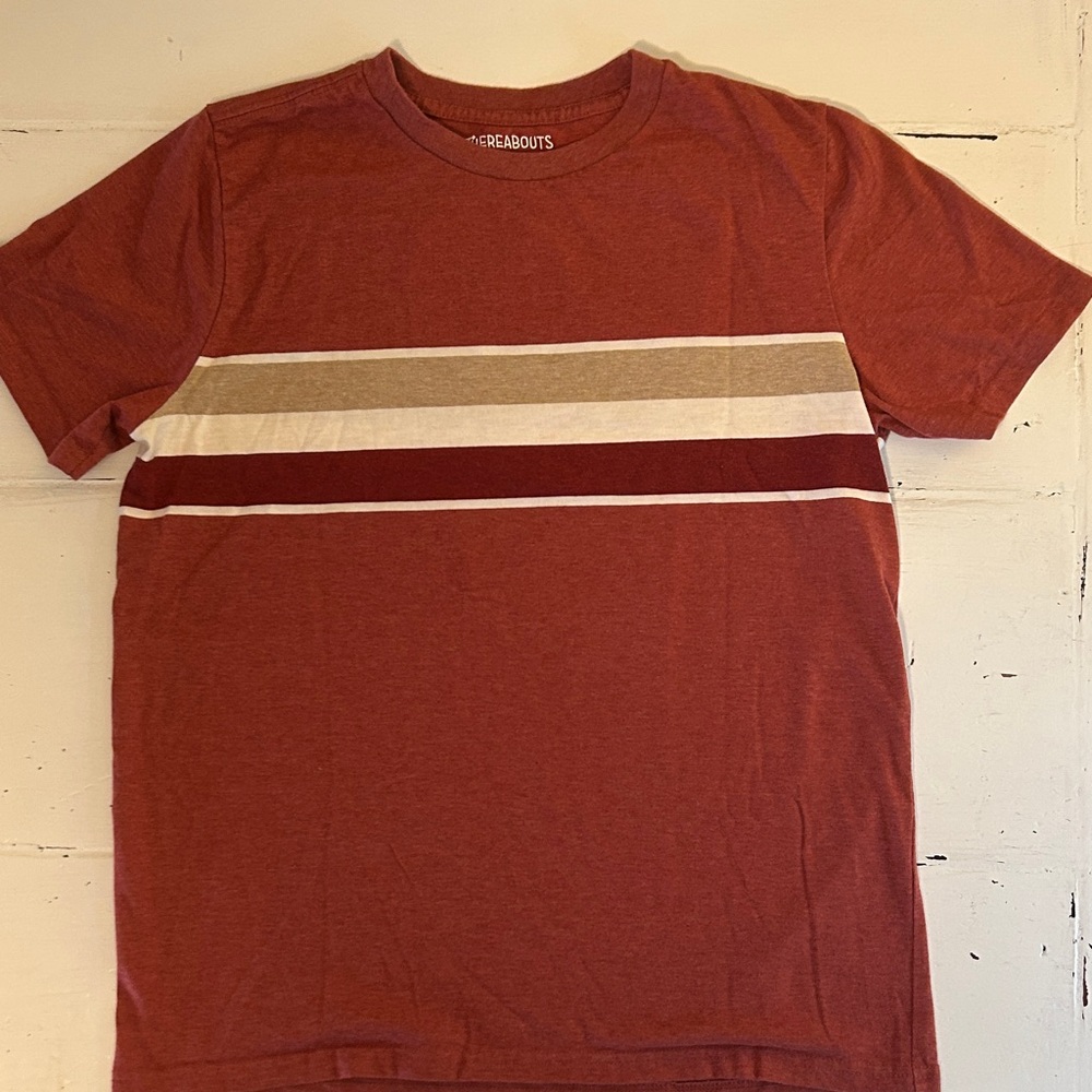 Thereabouts Boys' Rust Striped Short Sleeve Tee